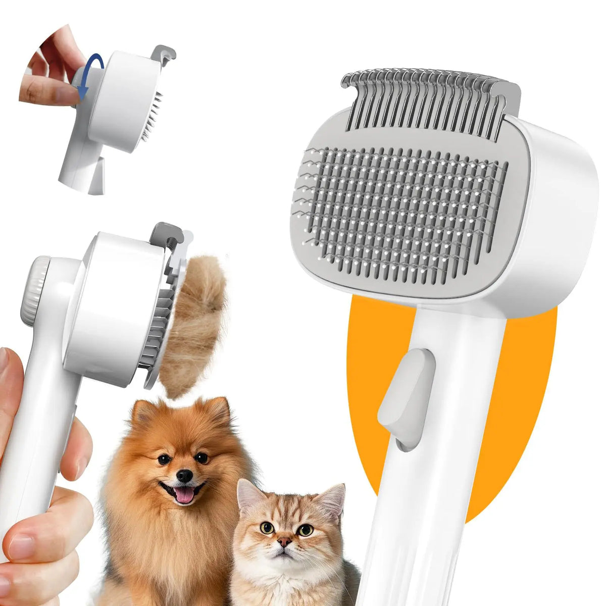Modern Stocked Pet Deshedding Thinning Brush Arc Blade 15 Degree Curved Handle Grooming Comb for Cats Dogs Small Pets