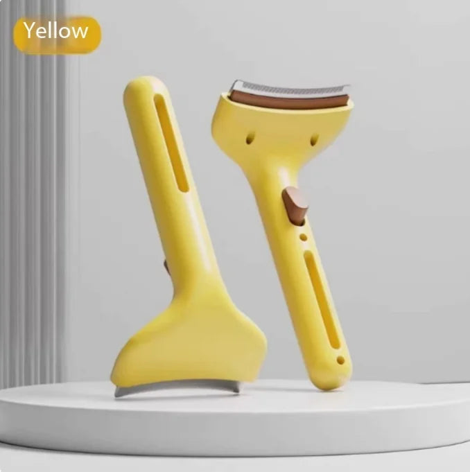 Modern Stocked Pet Deshedding Thinning Brush Arc Blade 15 Degree Curved Handle Grooming Comb for Cats Dogs Small Pets