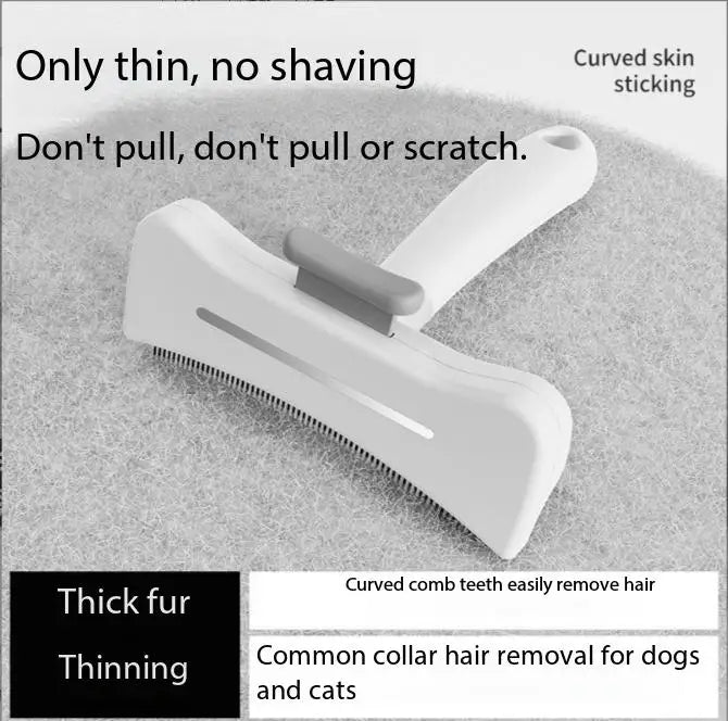 Modern Stocked Pet Deshedding Thinning Brush Arc Blade 15 Degree Curved Handle Grooming Comb for Cats Dogs Small Pets