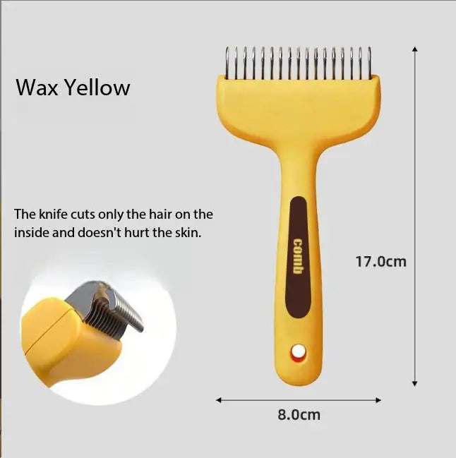 Modern Stocked Pet Deshedding Thinning Brush Arc Blade 15 Degree Curved Handle Grooming Comb for Cats Dogs Small Pets