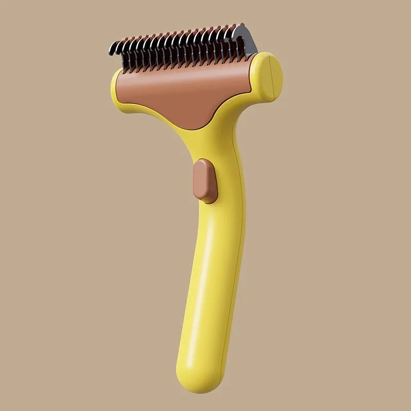 Modern Stocked Pet Deshedding Thinning Brush Arc Blade 15 Degree Curved Handle Grooming Comb for Cats Dogs Small Pets