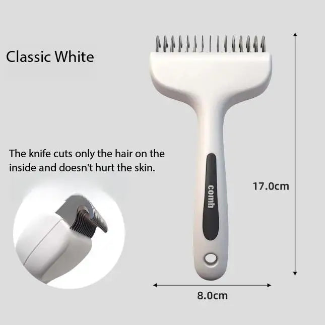 Modern Stocked Pet Deshedding Thinning Brush Arc Blade 15 Degree Curved Handle Grooming Comb for Cats Dogs Small Pets