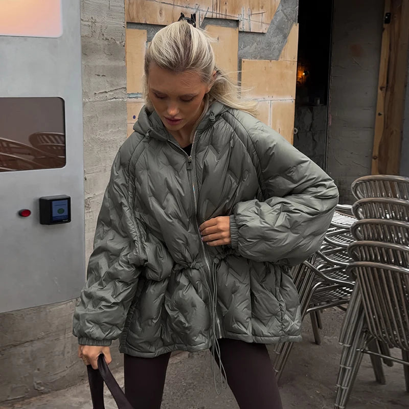 Casual Solid Loose Short Thicken Coat Women Full Sleeve Zippers Hoodie Warm Jackets Female 2026 Fashion Autumn Winter Outwear