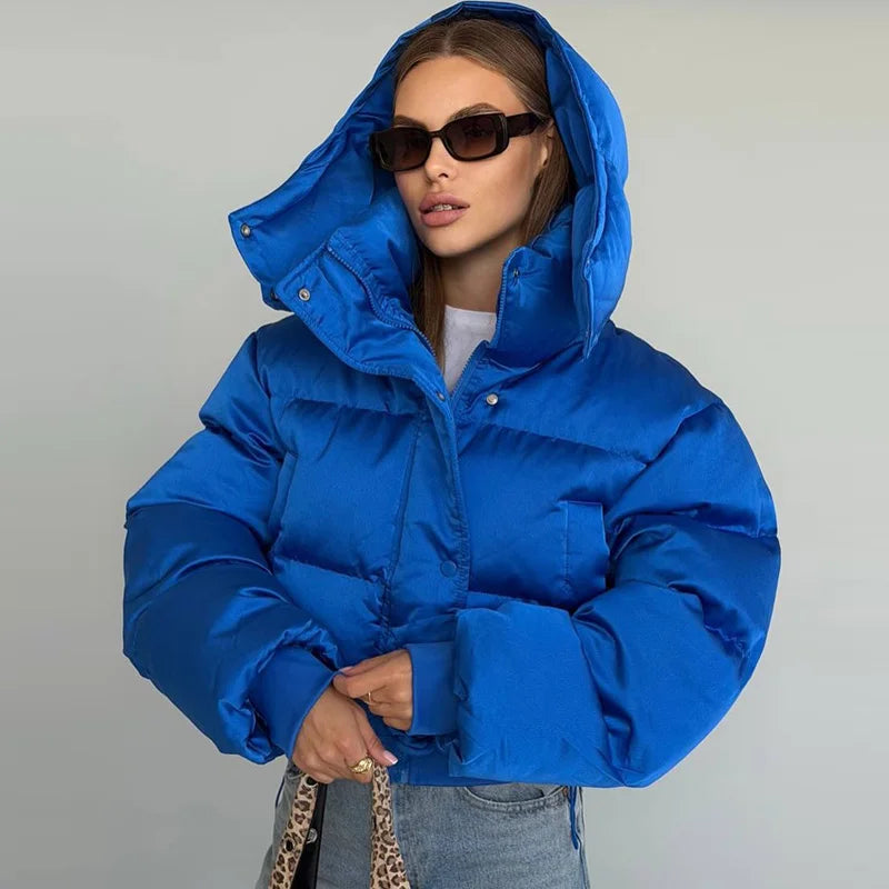 Casual Solid Loose Short Thicken Coat Women Full Sleeve Zippers Hoodie Warm Jackets Female 2026 Fashion Autumn Winter Outwear
