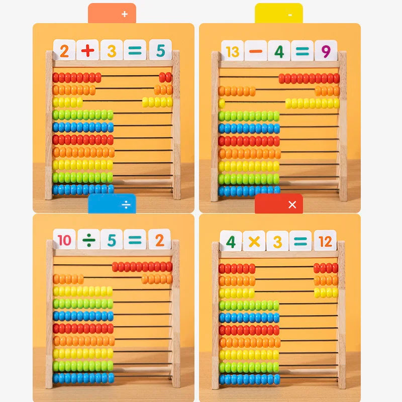 Wooden Calculation Frame Ten Level Arithmetic Rack Children Addition Subtraction Operation Math Toys Montessori Educational Toys