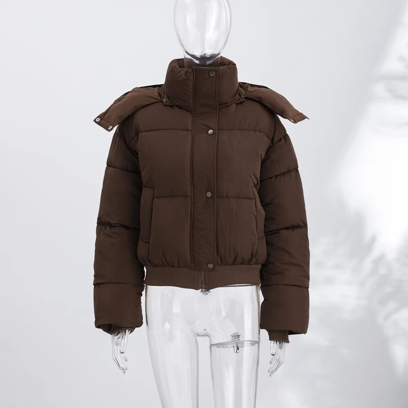 Casual Solid Loose Short Thicken Coat Women Full Sleeve Zippers Hoodie Warm Jackets Female 2026 Fashion Autumn Winter Outwear