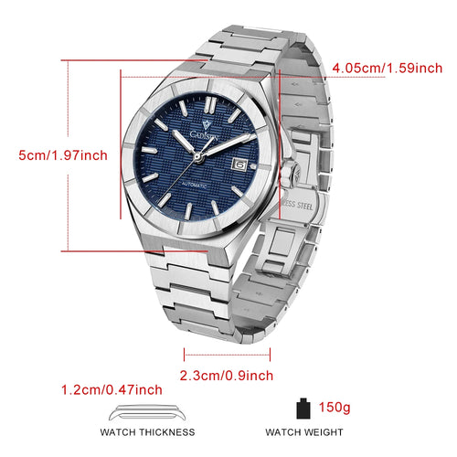 CADISEN 2025 New Mens Watches Luxury Automatic Watch For Men MIYOTA Mechanical 40MM Wristwatch Stainless Steel AR Sapphire Glass