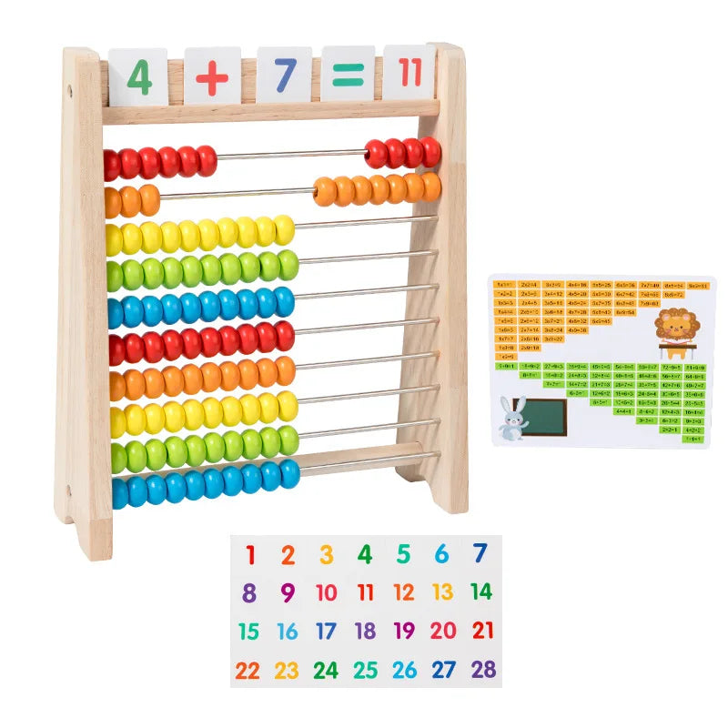 Wooden Calculation Frame Ten Level Arithmetic Rack Children Addition Subtraction Operation Math Toys Montessori Educational Toys